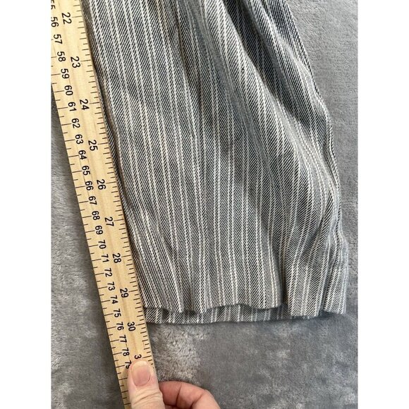 J Jill Linen Stretch Pants Straight Leg Womens 6 blue striped - Picture 9 of 9